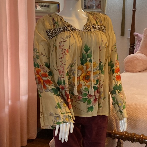 Johnny Was XL silk top, blouse - Picture 3 of 8